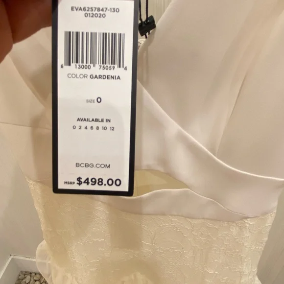 COPY - BCBG LONG CREAM PROM DRESS - Picture 2 of 3